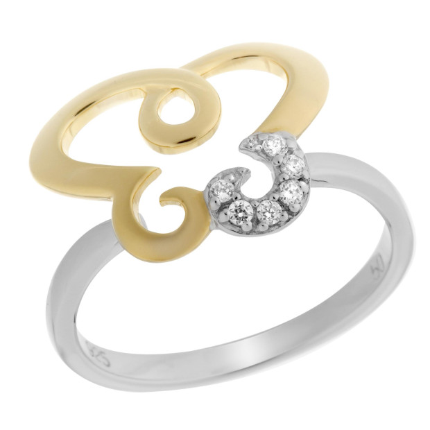 orphelia Orphelia® Women's Sterling Silver Ring - Silver/Gold ZR-7088/1
