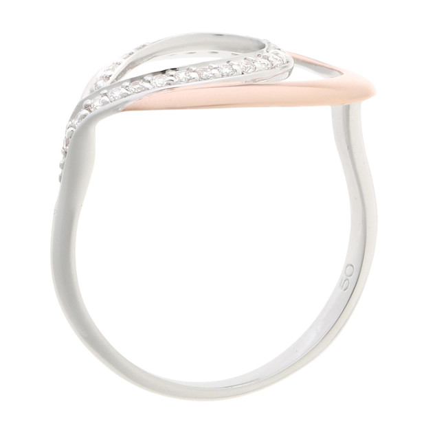 Orphelia Orphelia® Women's Sterling Silver Ring - Silver/Rose ZR-7092/1