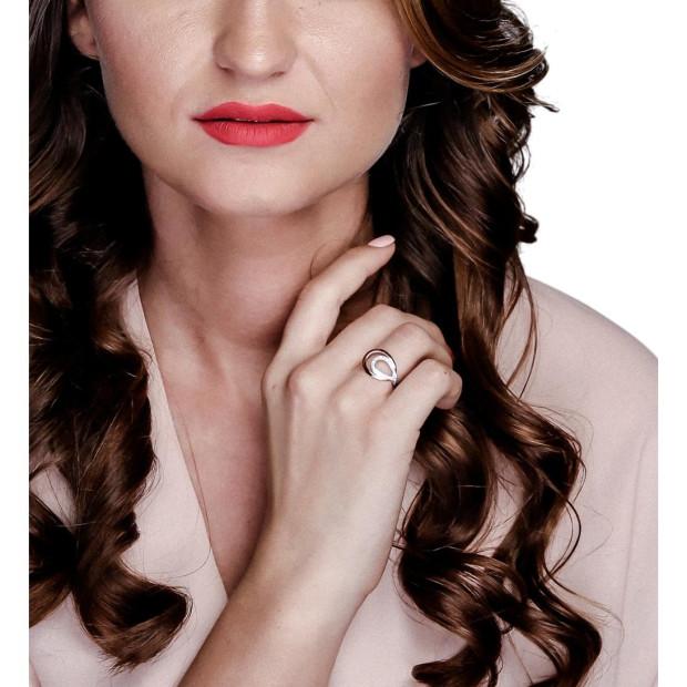 Orphelia Orphelia® Women's Sterling Silver Ring - Silver/Rose ZR-7092/1