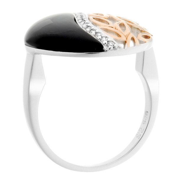 Orphelia Orphelia® Women's Sterling Silver Ring - Silver/Rose ZR-7112