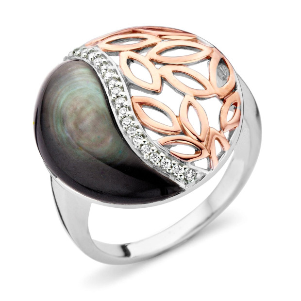 orphelia Orphelia® Women's Sterling Silver Ring - Silver/Rose ZR-7112