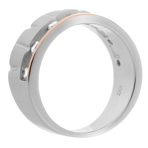 Orphelia Orphelia® Women's Sterling Silver Ring - Silver/Rose ZR-7093