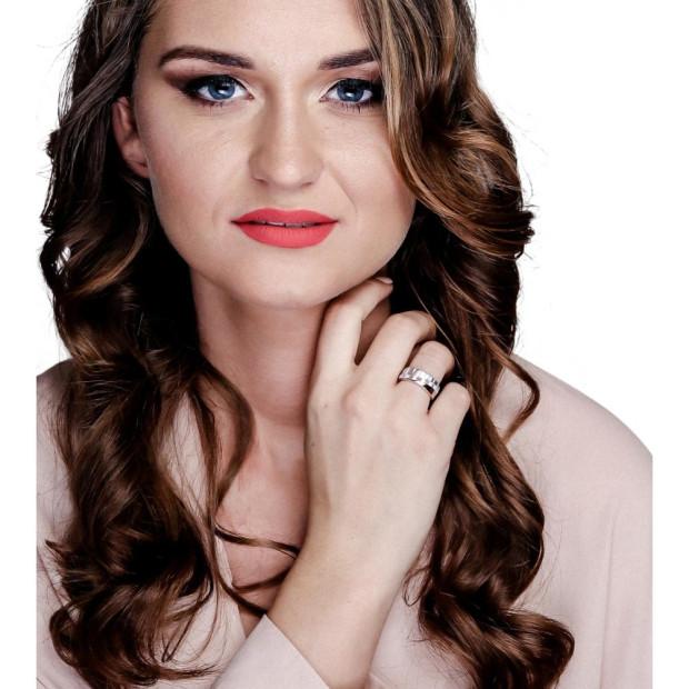 Orphelia Orphelia® Women's Sterling Silver Ring - Silver/Rose ZR-7093