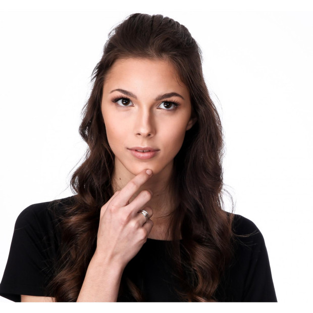 Orphelia Orphelia® Women's Sterling Silver Ring - Silver/Rose ZR-7118