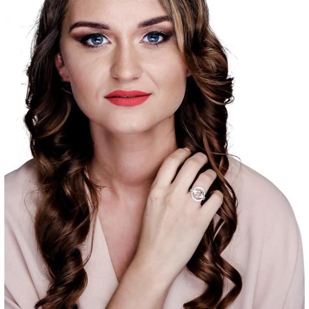 Orphelia Orphelia® Women's Sterling Silver Ring - Silver/Rose ZR-7095/1