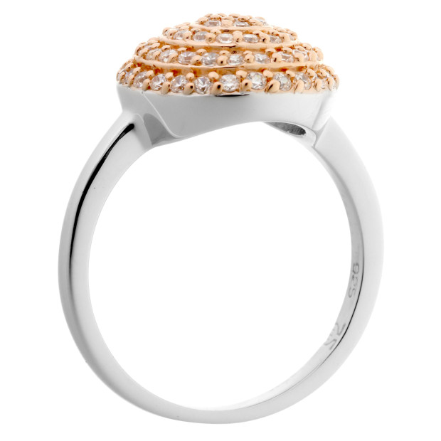 Orphelia Orphelia® Women's Sterling Silver Ring - Silver/Rose ZR-7120