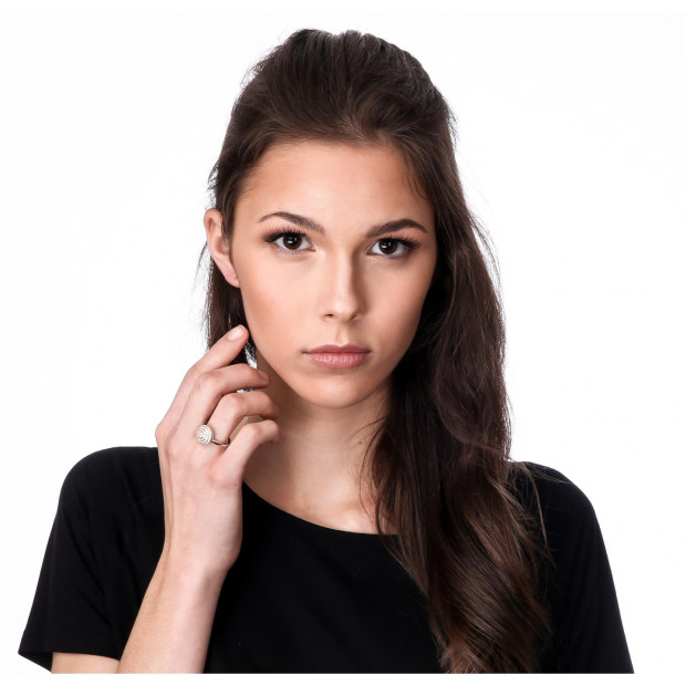 Orphelia Orphelia® Women's Sterling Silver Ring - Silver/Rose ZR-7120