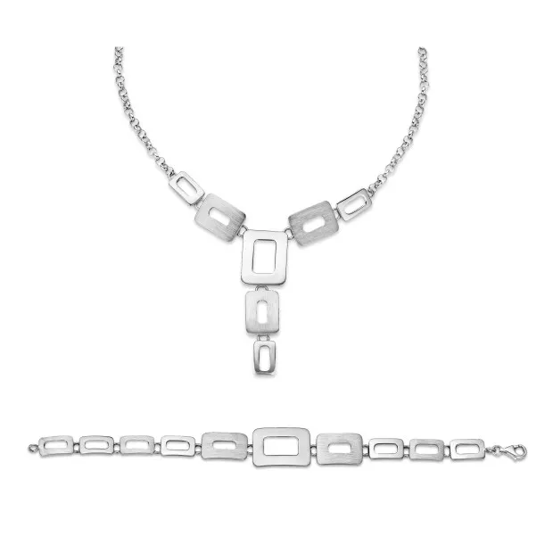 orphelia Orphelia® Women's Sterling Silver Set: Chain + Bracelet - Silver SET-023