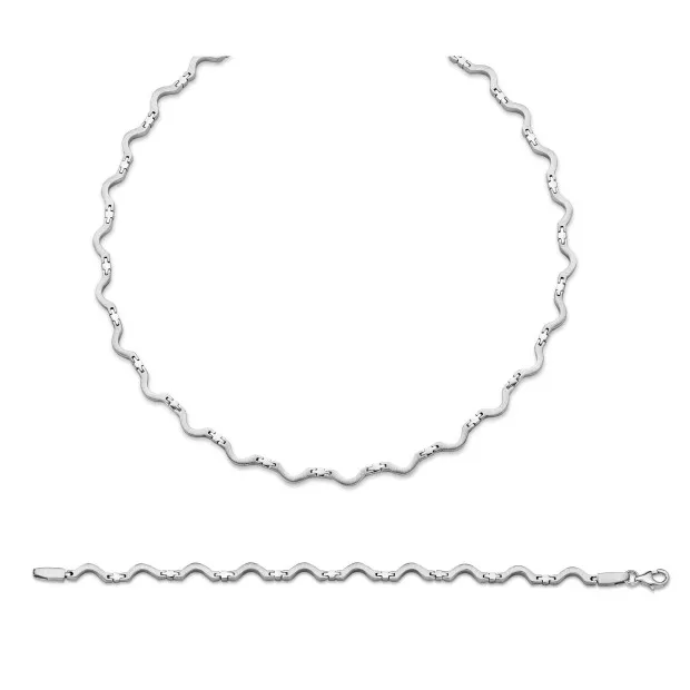 orphelia Orphelia® Women's Sterling Silver Set: Chain + Bracelet - Silver SET-038