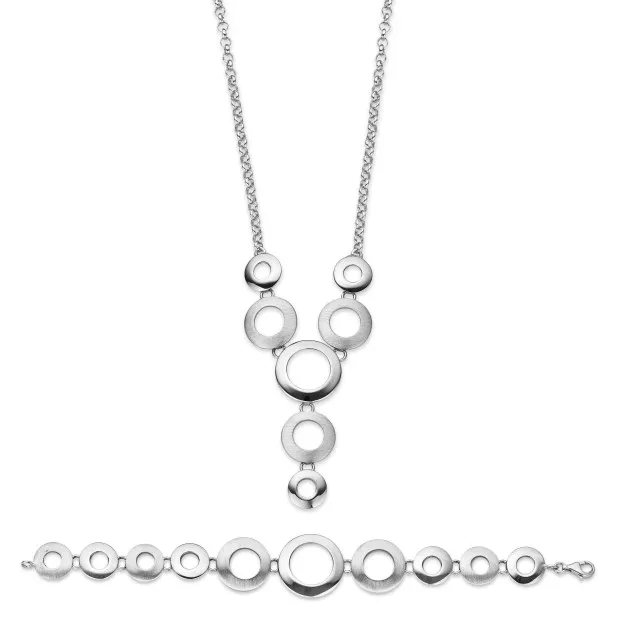 orphelia Orphelia® Women's Sterling Silver Set: Chain + Bracelet - Silver SET-019