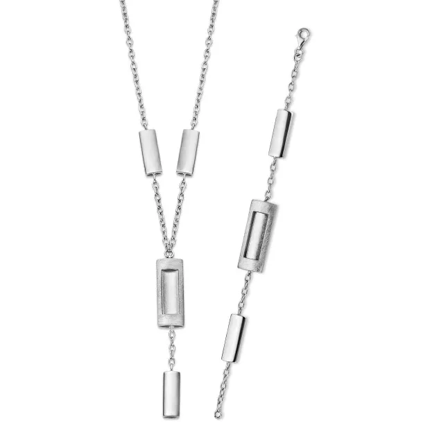 orphelia Orphelia® Women's Sterling Silver Set: Chain + Bracelet - Silver SET-046