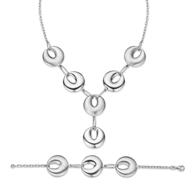 orphelia Orphelia® Women's Sterling Silver Set: Chain + Bracelet - Silver SET-018