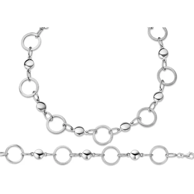orphelia Orphelia® Women's Sterling Silver Set: Chain + Bracelet - Silver SET-014