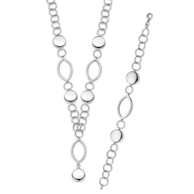 orphelia Orphelia® Women's Sterling Silver Set: Chain + Bracelet - Silver SET-016
