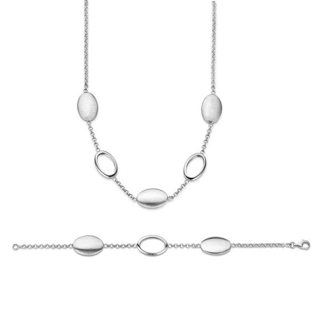 orphelia Orphelia® Women's Sterling Silver Set: Chain + Bracelet - Silver SET-017