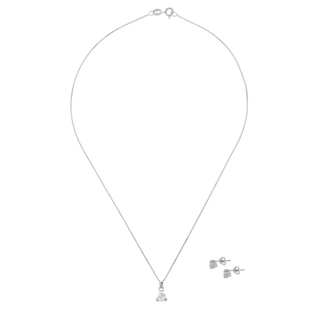 Orphelia Orphelia® Women's Sterling Silver Set: Chain-Pendant + Earrings - Silver SET-005