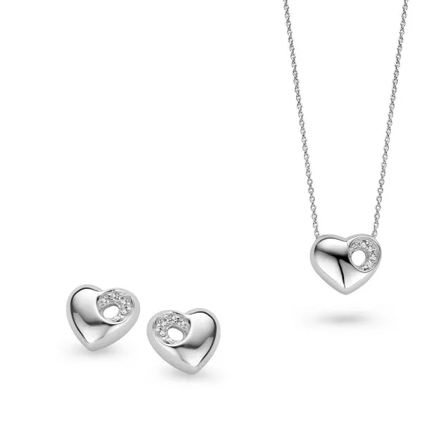 orphelia Orphelia® Women's Sterling Silver Set: Chain-Pendant + Earrings - Silver SET-5019