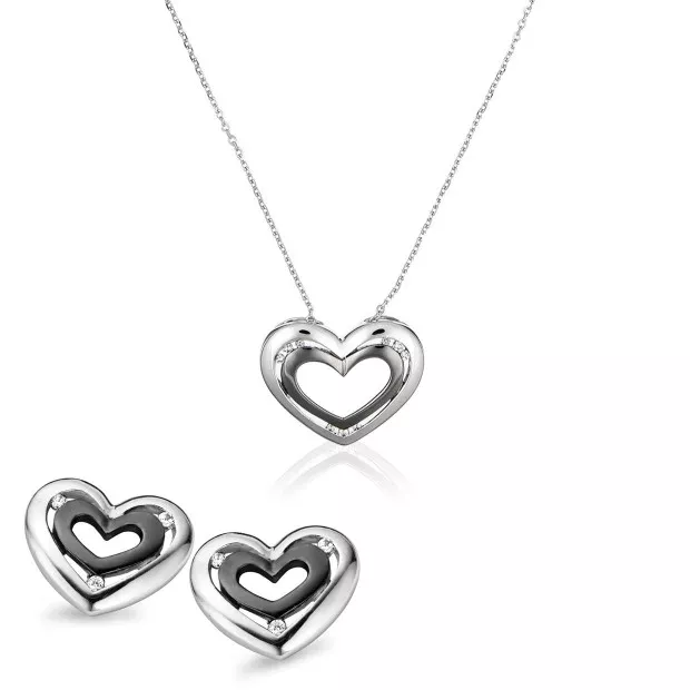 orphelia Orphelia® Women's Sterling Silver Set: Chain-Pendant + Earrings - Silver SET-5012