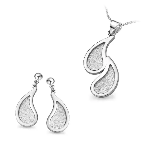 orphelia Orphelia® Women's Sterling Silver Set: Chain-Pendant + Earrings - Silver SET-5060
