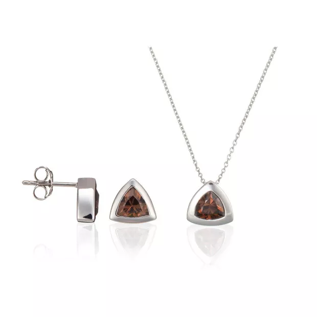 orphelia Orphelia® Women's Sterling Silver Set: Chain-Pendant + Earrings - Silver SET-5909
