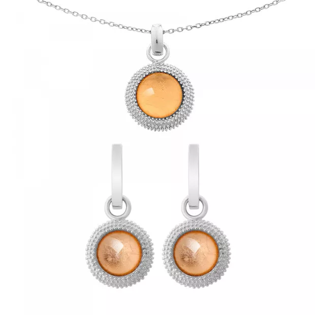 orphelia Orphelia® Women's Sterling Silver Set: Chain-Pendant + Earrings - Silver SET-6041/1