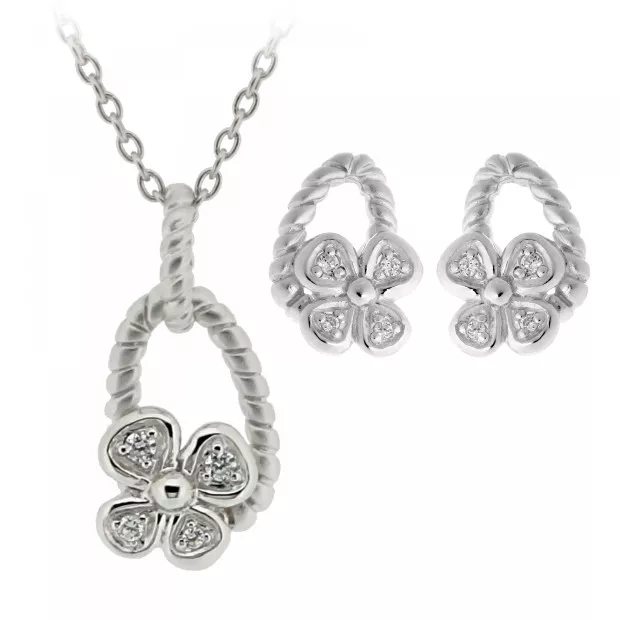 Orphelia Orphelia® Women's Sterling Silver Set: Chain-Pendant + Earrings - Silver SET-6020