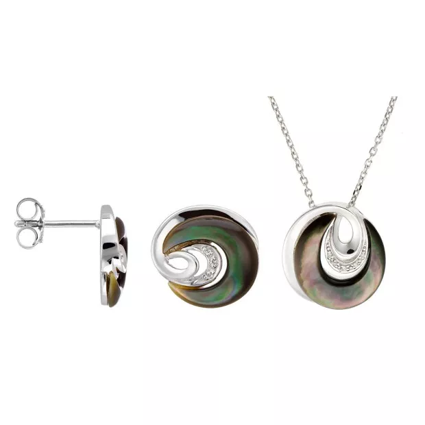 orphelia Orphelia® Women's Sterling Silver Set: Chain-Pendant + Earrings - Silver SET-5987