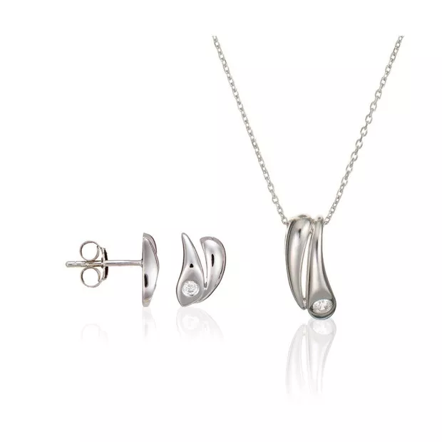 orphelia Orphelia® Women's Sterling Silver Set: Chain-Pendant + Earrings - Silver SET-5928
