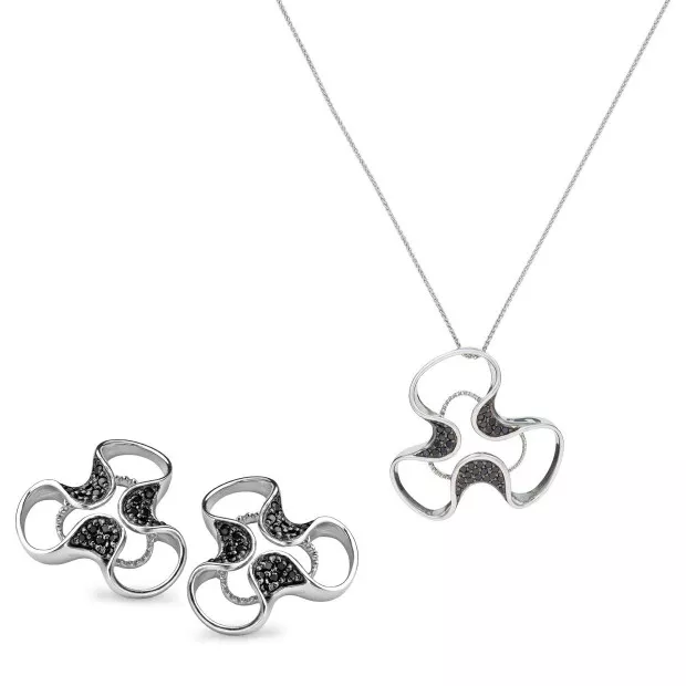 Orphelia Orphelia® Women's Sterling Silver Set: Chain-Pendant + Earrings - Silver SET-5032