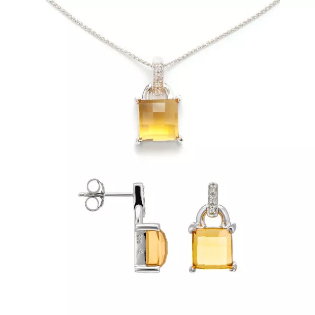 orphelia Orphelia® Women's Sterling Silver Set: Chain-Pendant + Earrings - Silver SET-5982