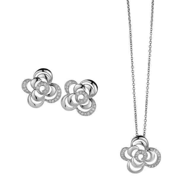 orphelia Orphelia® Women's Sterling Silver Set: Chain-Pendant + Earrings - Silver SET-5250
