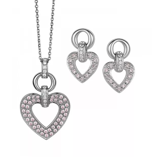 orphelia Orphelia® Women's Sterling Silver Set: Chain-Pendant + Earrings - Silver SET-5212