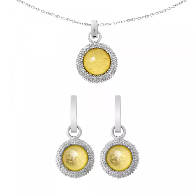 orphelia Orphelia® Women's Sterling Silver Set: Chain-Pendant + Earrings - Silver SET-6041/2