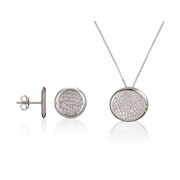 orphelia Orphelia® Women's Sterling Silver Set: Chain-Pendant + Earrings - Silver SET-5924