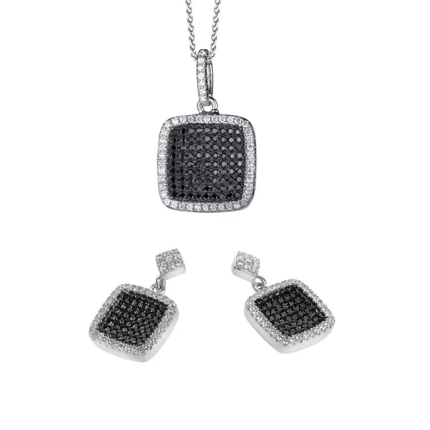 orphelia Orphelia® Women's Sterling Silver Set: Chain-Pendant + Earrings - Silver SET-5231
