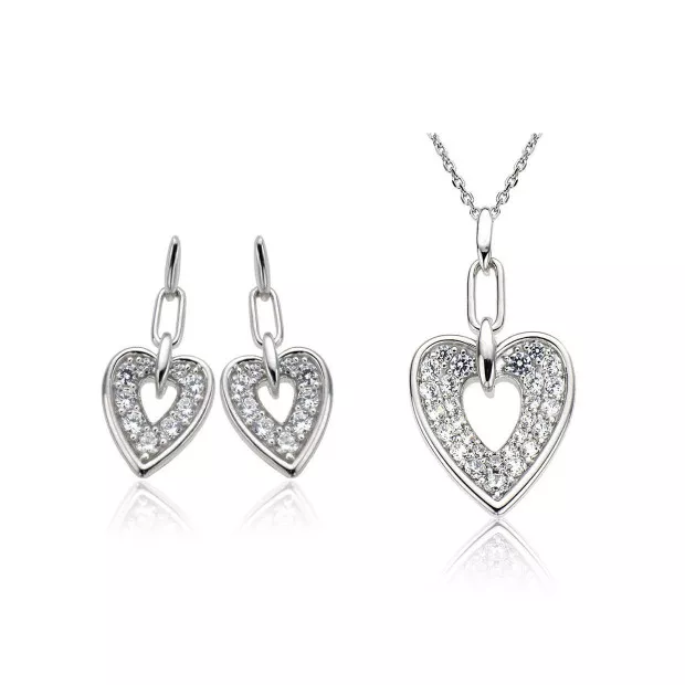orphelia Orphelia® Women's Sterling Silver Set: Chain-Pendant + Earrings - Silver SET-5959