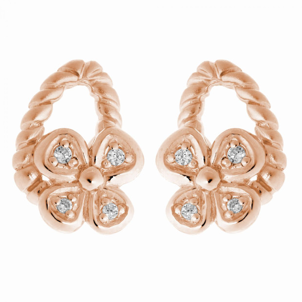 Orphelia Orphelia® Women's Sterling Silver Set: Chain-Pendant + Earrings - Rose SET-6020/1