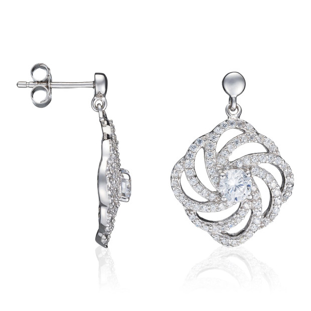 Orphelia Orphelia® Women's Sterling Silver Set: Chain-Pendant + Earrings - Silver SET-5178