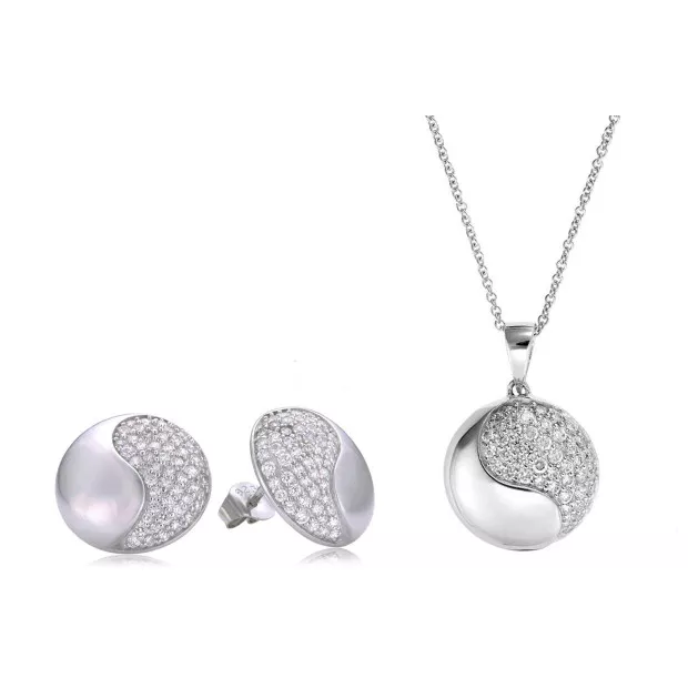 orphelia Orphelia® Women's Sterling Silver Set: Chain-Pendant + Earrings - Silver SET-5968