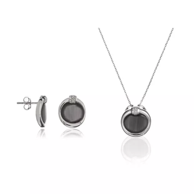 orphelia Orphelia® Women's Sterling Silver Set: Chain-Pendant + Earrings - Silver SET-5900