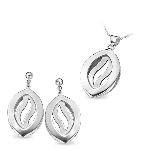orphelia Orphelia® Women's Sterling Silver Set: Chain-Pendant + Earrings - Silver SET-5067