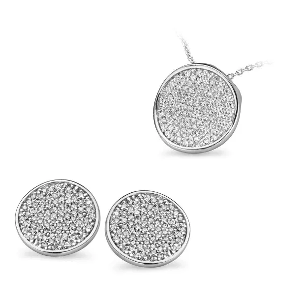 orphelia Orphelia® Women's Sterling Silver Set: Chain-Pendant + Earrings - Silver SET-5086
