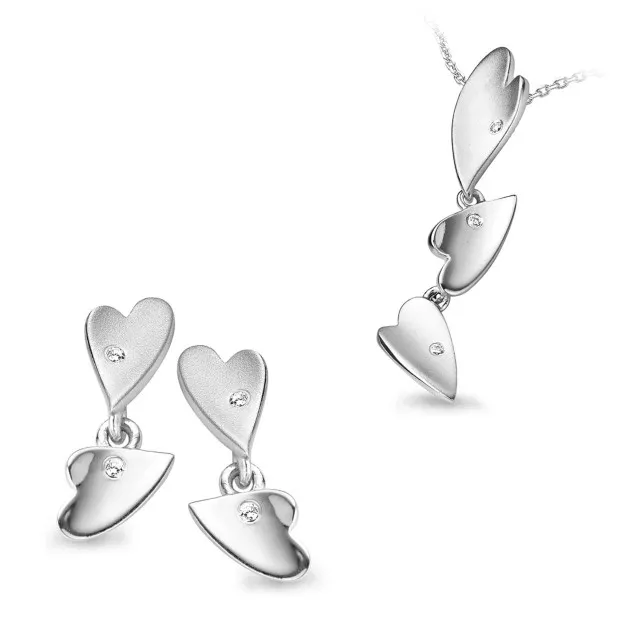 orphelia Orphelia® Women's Sterling Silver Set: Chain-Pendant + Earrings - Silver SET-5011