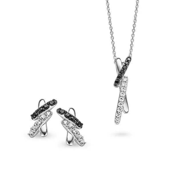 orphelia Orphelia® Women's Sterling Silver Set: Chain-Pendant + Earrings - Silver SET-5101
