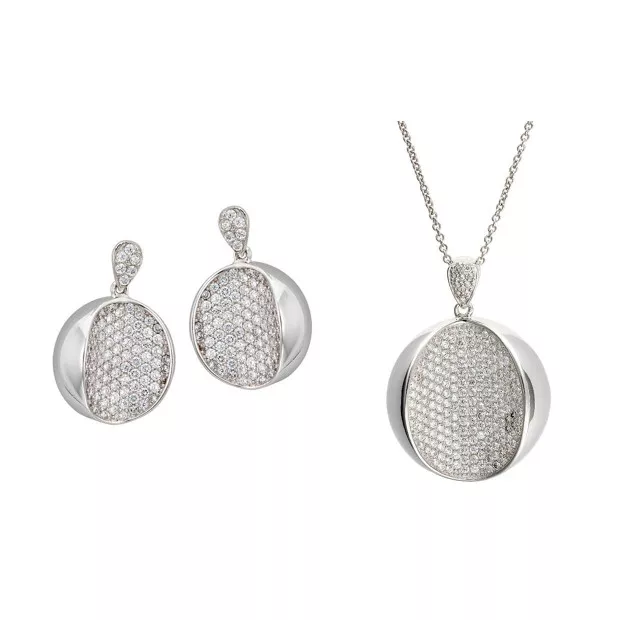 orphelia Orphelia® Women's Sterling Silver Set: Chain-Pendant + Earrings - Silver SET-5936