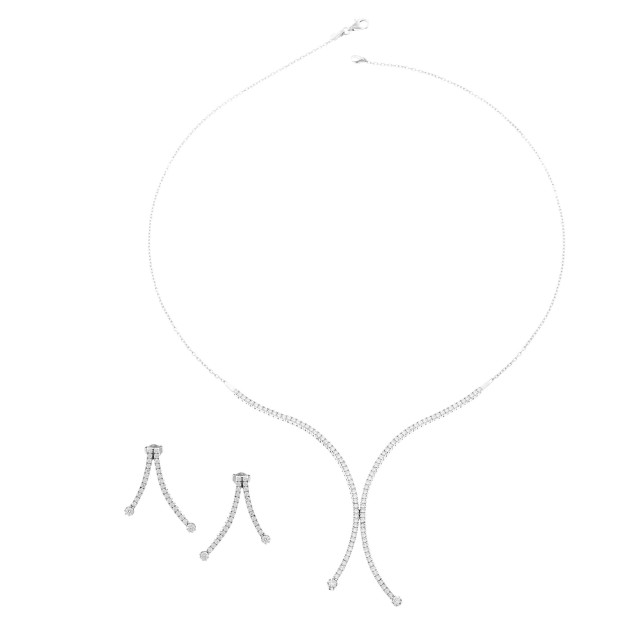 Orphelia Orphelia® Women's Sterling Silver Set: Necklace + Earrings - Silver SET-066