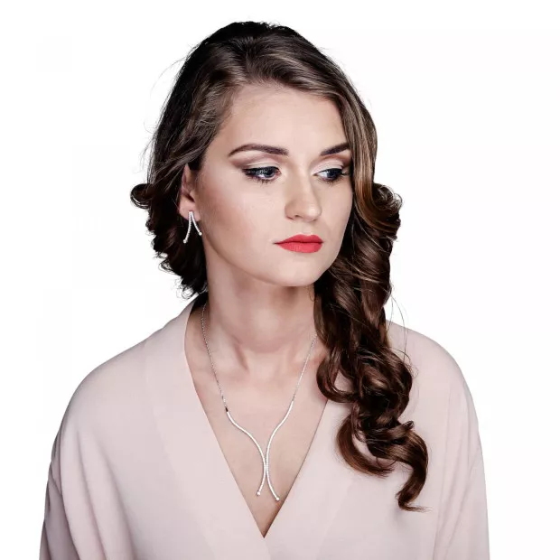 Orphelia Orphelia® Women's Sterling Silver Set: Necklace + Earrings - Silver SET-066