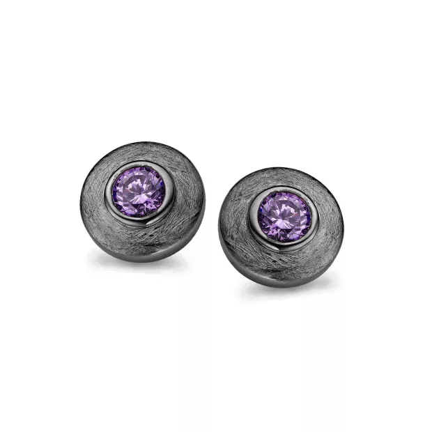 orphelia Orphelia® Women's Sterling Silver Stud Earrings - Black ZO-5083