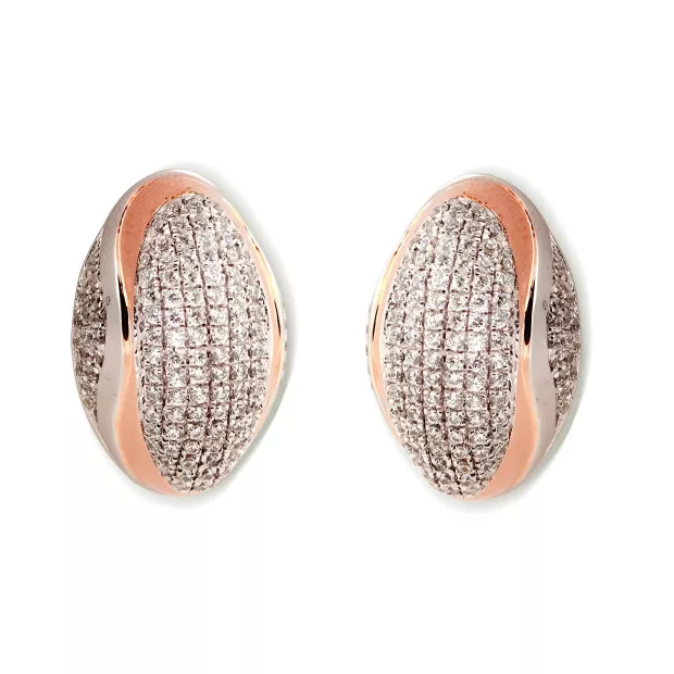 orphelia Orphelia® Women's Sterling Silver Stud Earrings - Silver/Rose ZO-5835