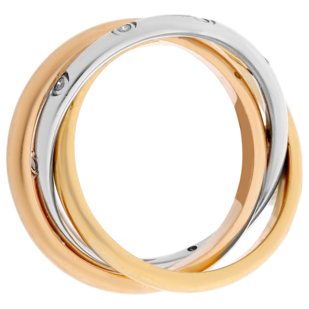 Orphelia Orphelia® Women's Three-Tone 14C Ring - Gold/Silver/Rose RD-3086